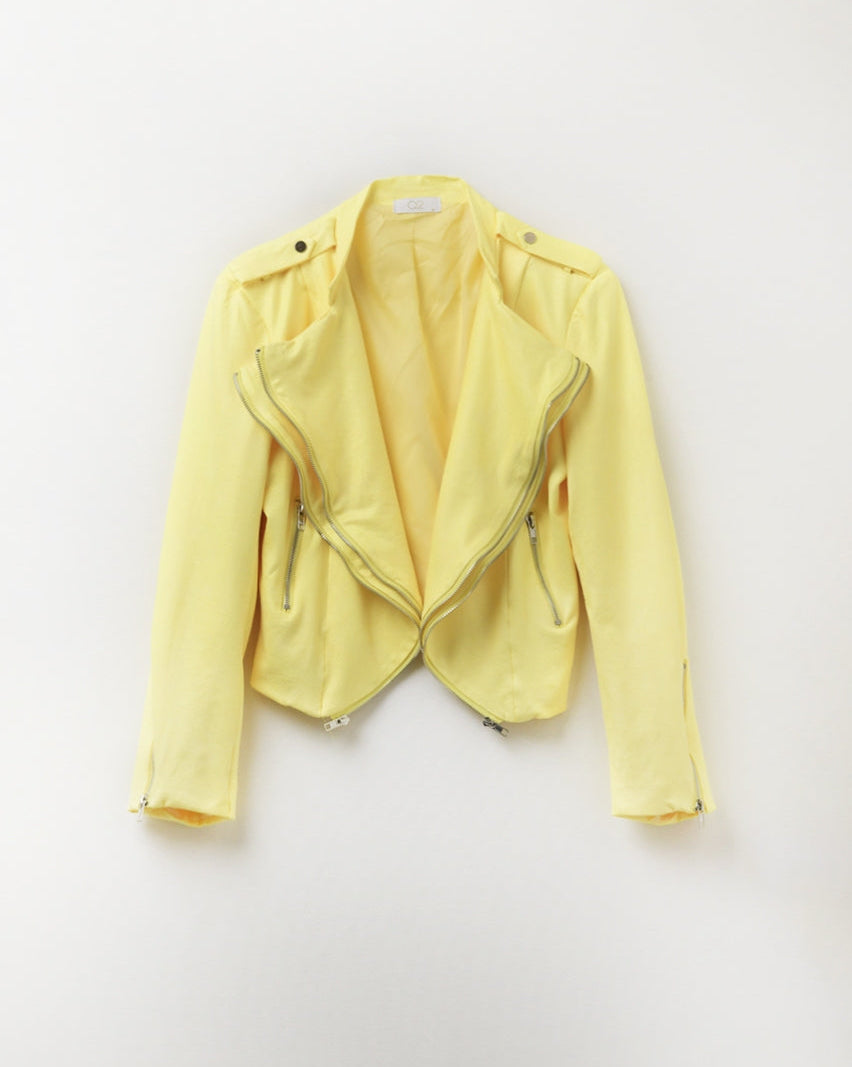 Yellow Jacket with Zipper Details