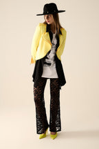 Yellow Jacket with Zipper Details