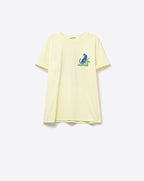 Yellow T-Shirt with Tropical Graphic Print