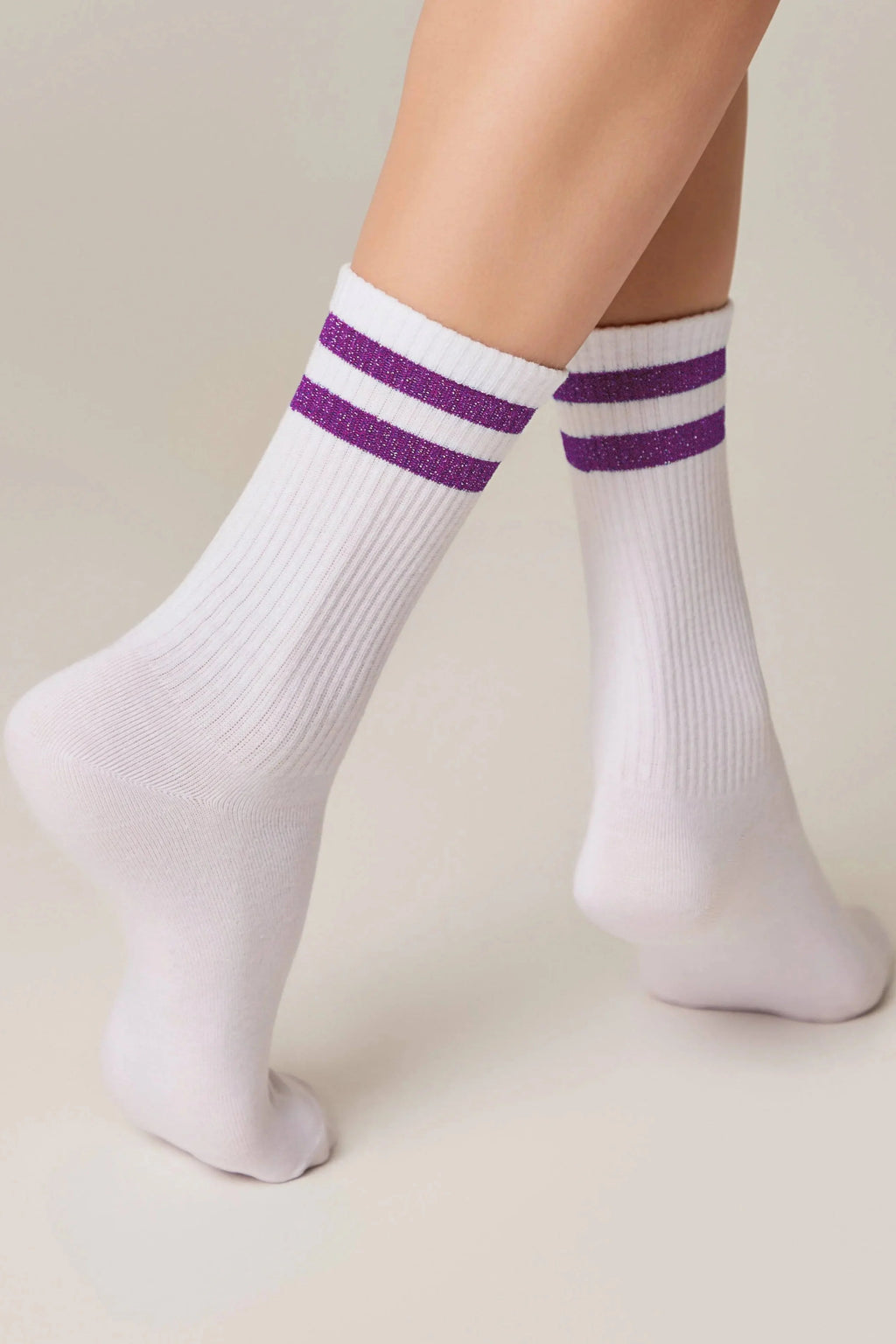 Conte Cotton Long Socks Active 157 | Lurex Stripes