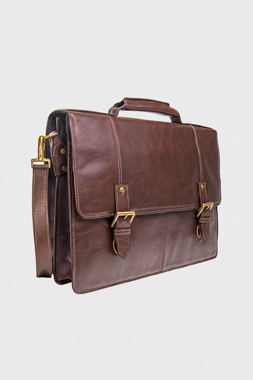 Hidesign Charles Large Double Gusset Leather 17" Laptop Compatible Briefcase Work Bag