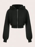 Zip-Up Cropped Hoodie | Brooklyn BYMANYC ® New York