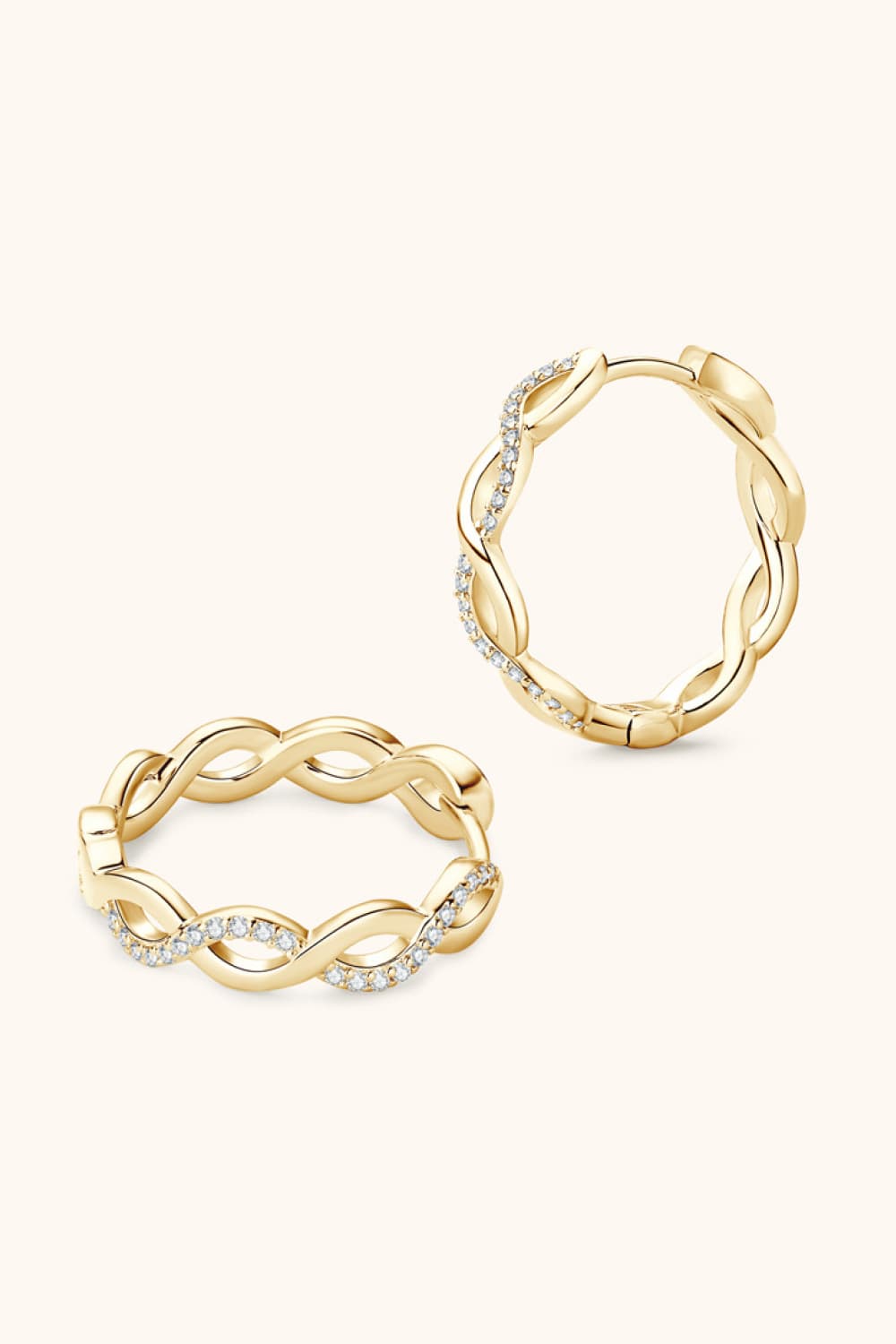 Crisscross Moissanite Hoop Earrings