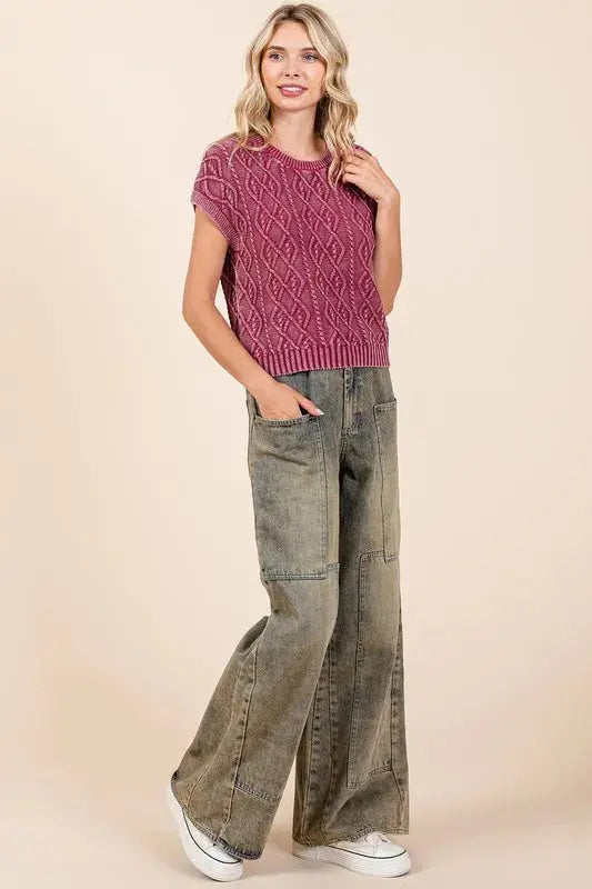 Women's Washed Wide Leg Jeans | Mud Denim