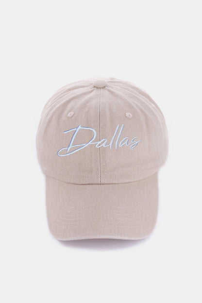 Dallas Embroidered Washed Baseball Cap