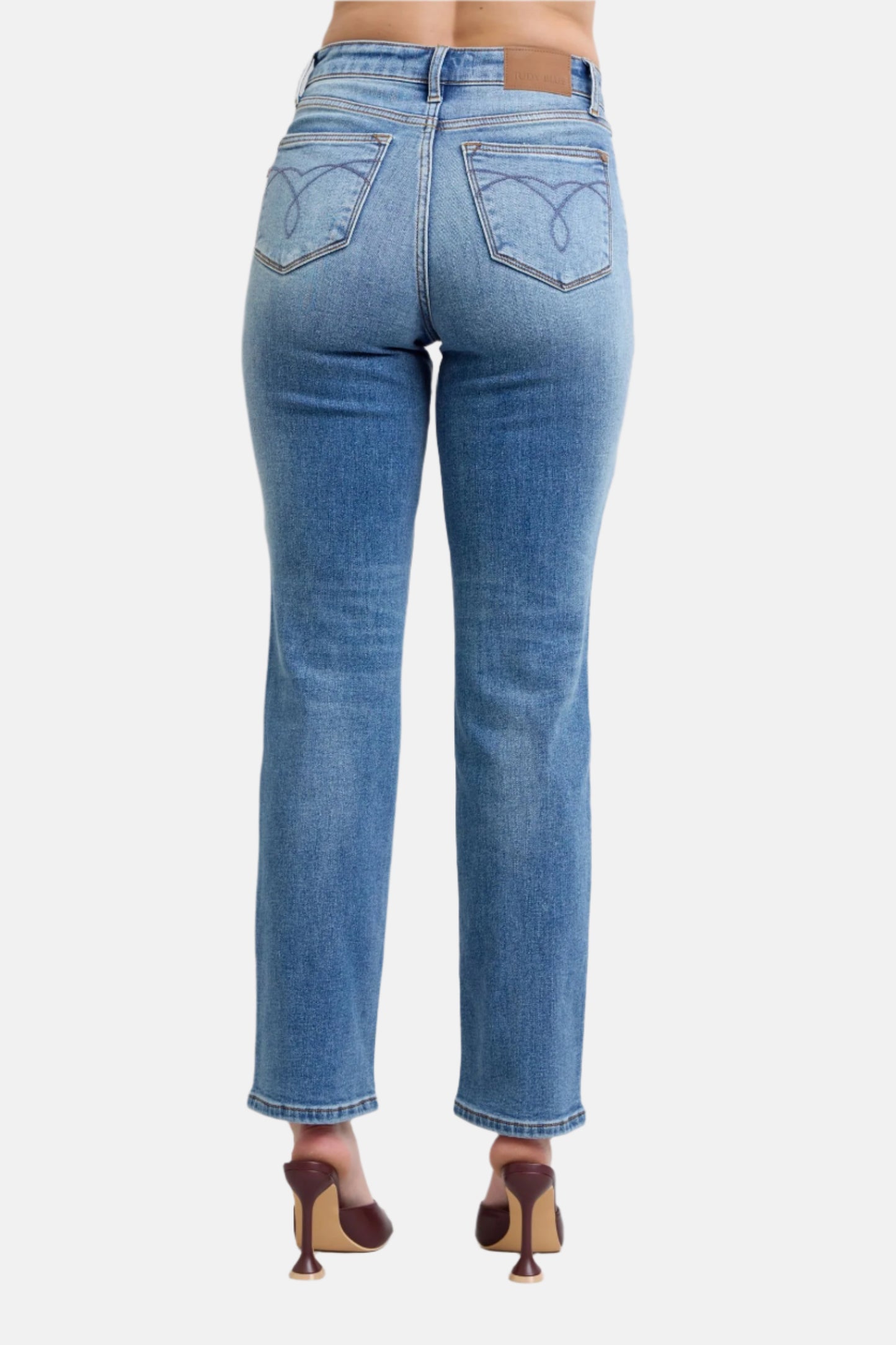 Vintage Wash Thermal Straight Jeans