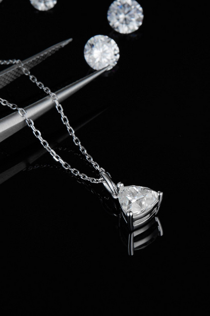 Pendant Necklace 1 Ct Moissanite 925 Sterling Silver Necklace