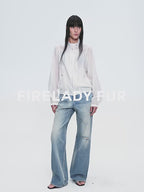 'West City Rhythm' Handmade Whisker Washed Flared Jeans Spring