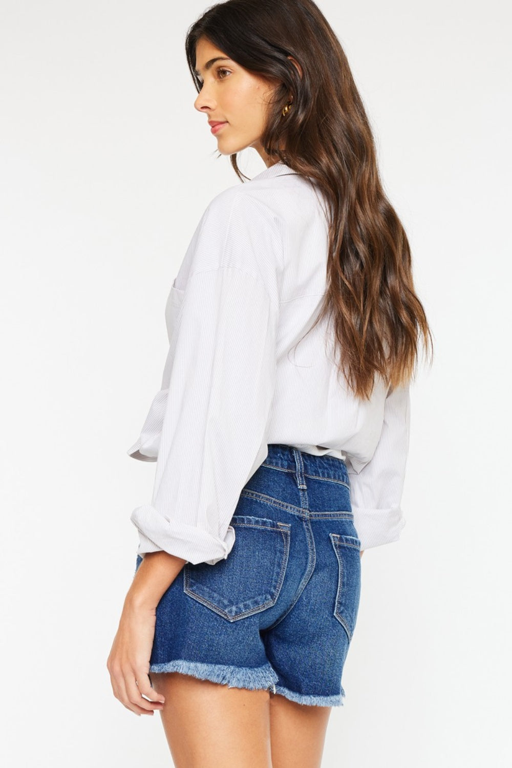 Frayed Hem Denim Shorts