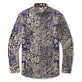 Vintage Men's Hawaiian Jungle Cotton Button-Down Long Sleeve Aloha Shirt