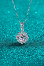 Round 1 Ct Moissanite Silver Pendant Necklace