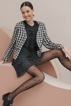 Conte Love Story Fantasy Tights | Diagonal Hearts and Dots