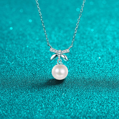 Pearl Bow Pendant Necklace