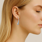 Sophia Teardrop Hook Earrings Modern Minimalist Design in Silver or Gold