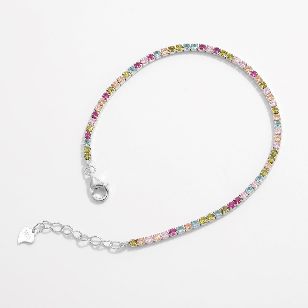 Color Zircon Silver Bracelet