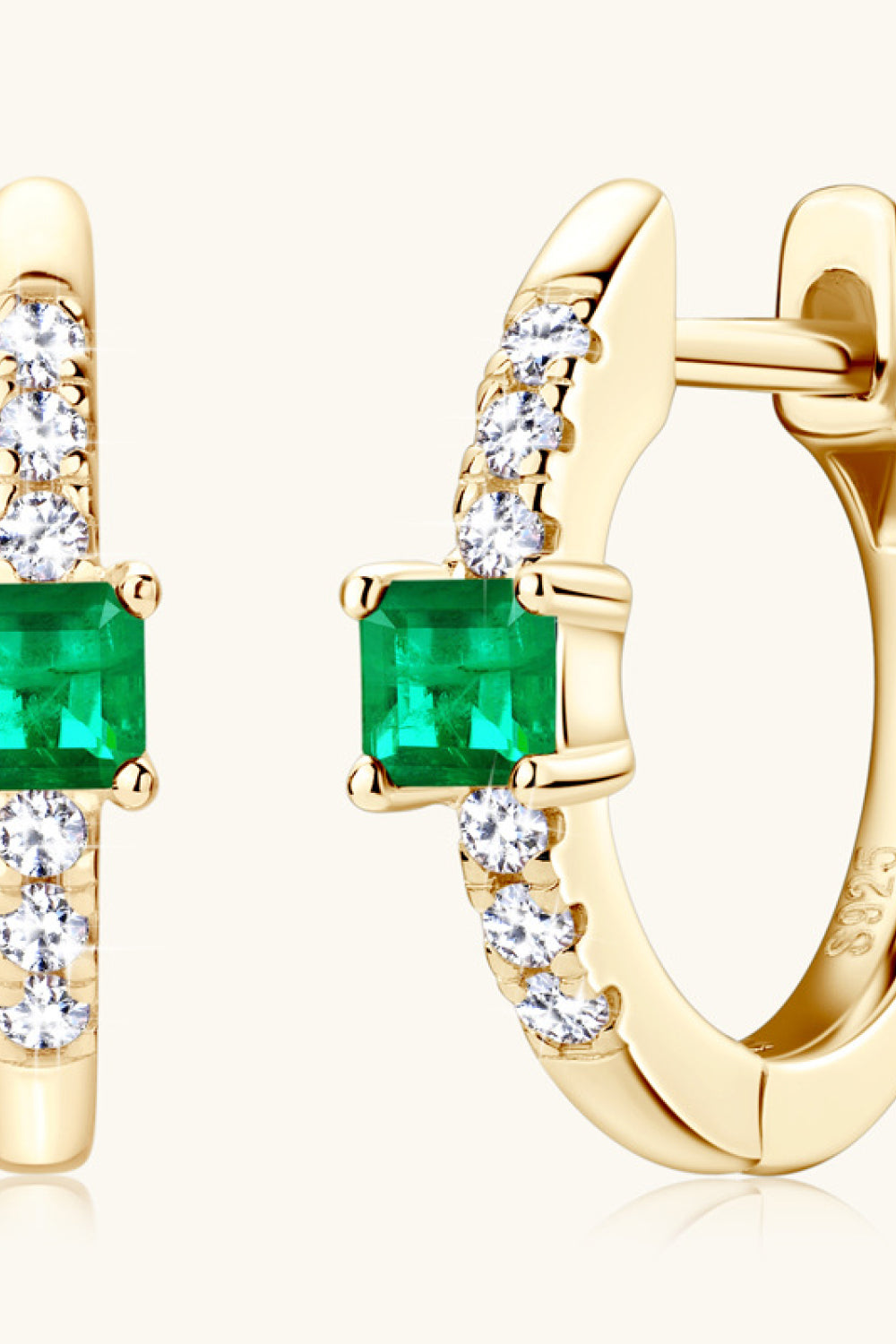 Emerald Hoop Earrings