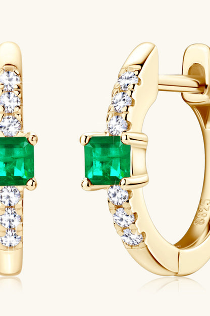 Emerald Hoop Earrings