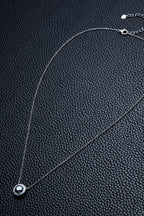 Black 1 Ct Moissanite Round Pendant Necklace