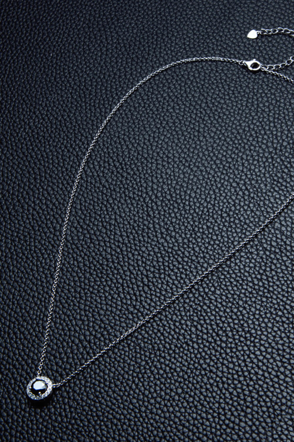 Black 1 Ct Moissanite Round Pendant Necklace