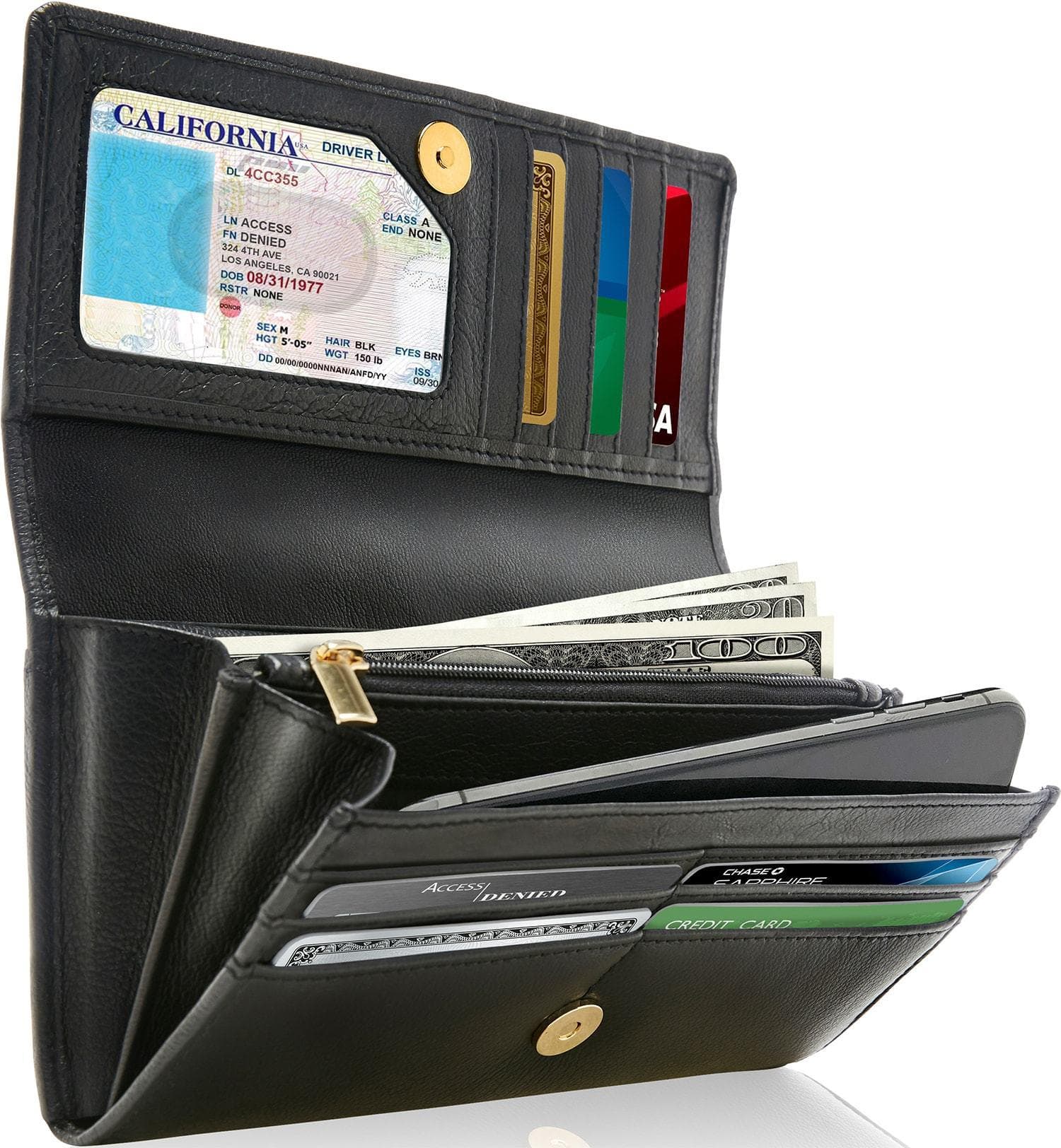 Accordion Clutch with Removable Checkbook Holder