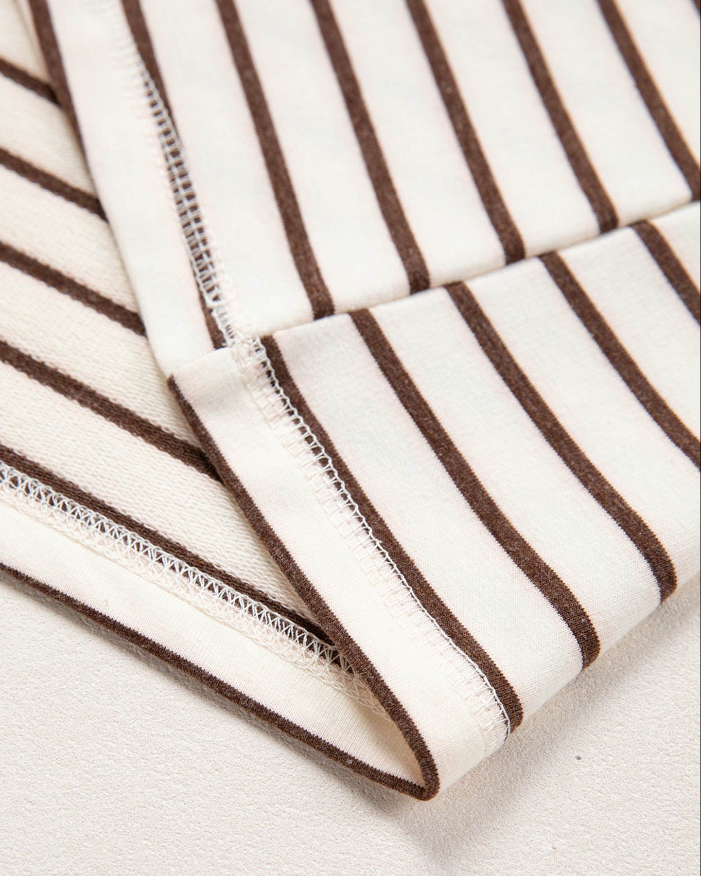 Serena Stripe Ribbed Round Neck Trim Loose Tank Top | Brown