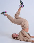 Adjustable Waistband Joggers in Beige