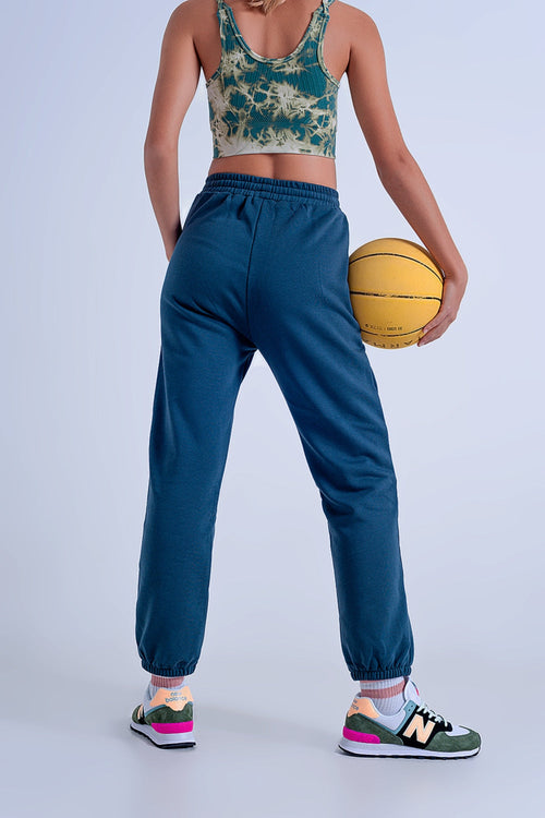 Adjustable Waistband Joggers in Dark Green
