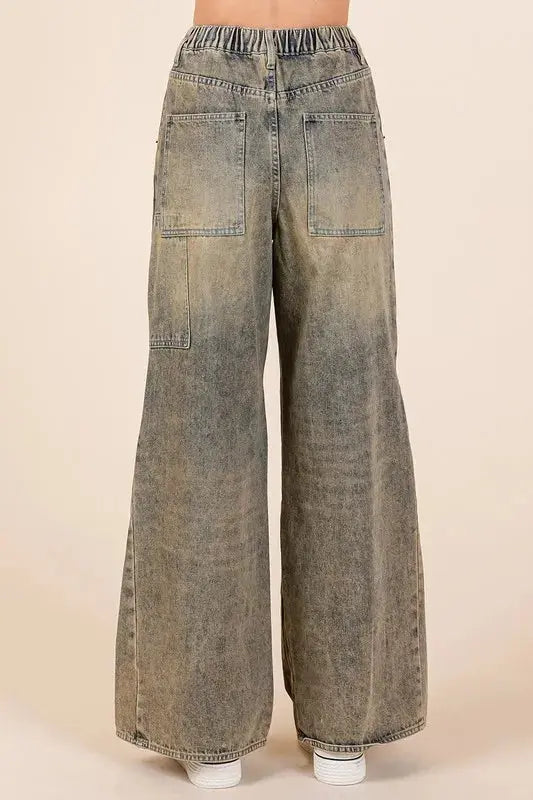 Women's Washed Wide Leg Jeans | Mud Denim