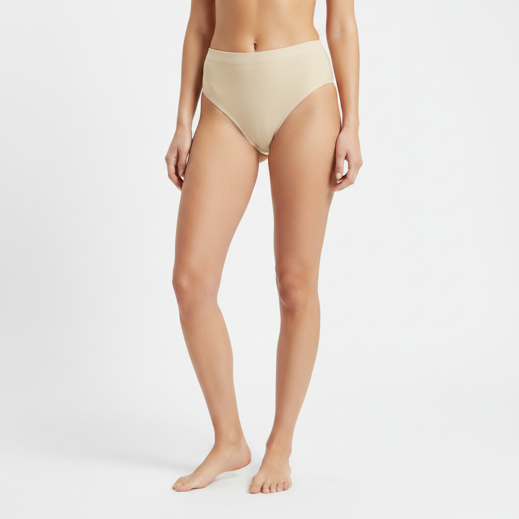High-Waisted Bikini Bottom in Champagne
