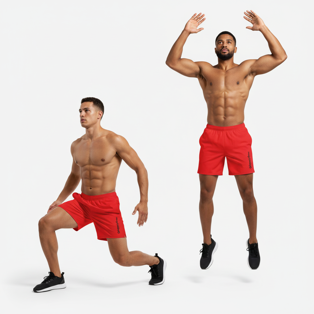 Workout Active Long Sports Shorts | Red