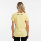 Back To The '60s Abstract Floral Women’s Crew Neck T-Shirt | Yellow