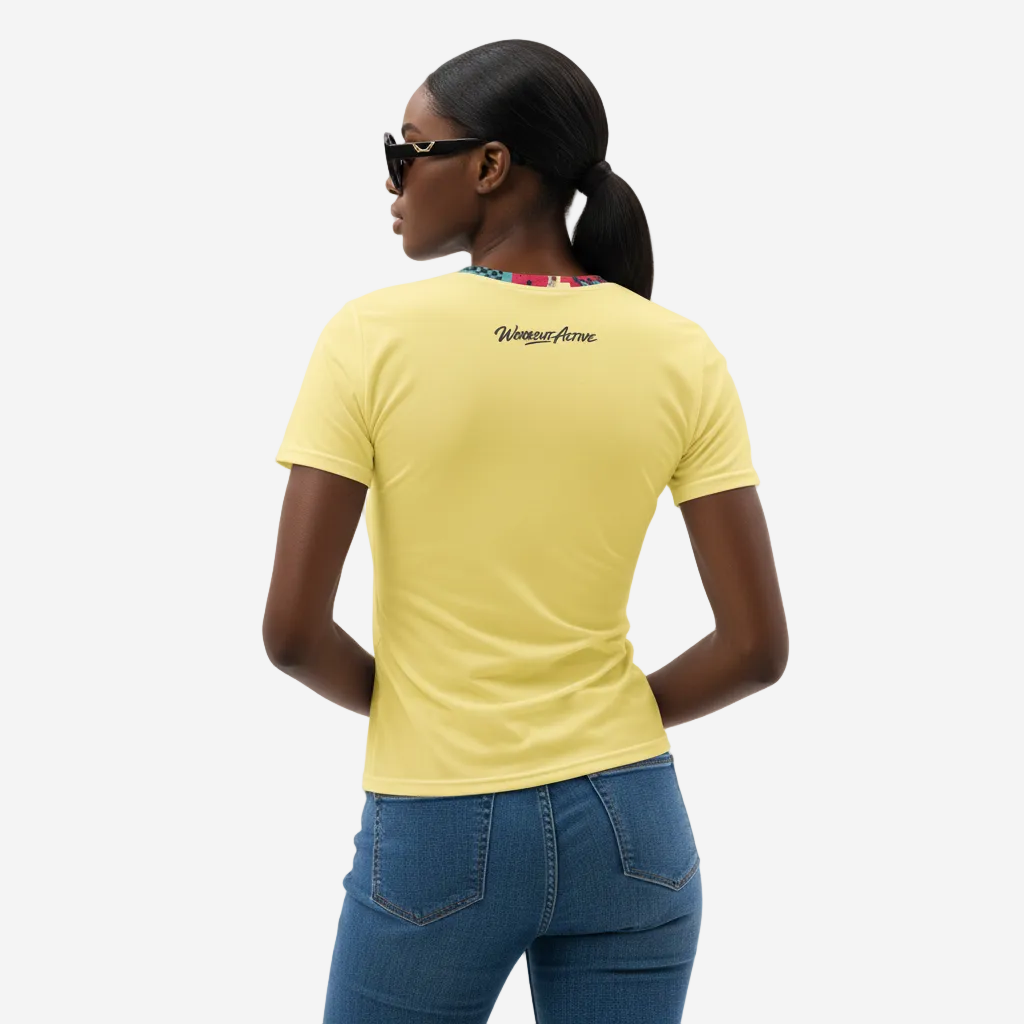 Back To The '60s Abstract Dragonfly Women’s Crew Neck T-Shirt | Yellow