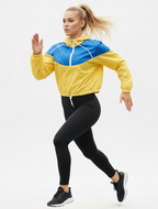 Lightweight Cropped Hooded Windbreaker | Yellow & Blue