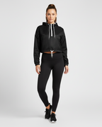 Lightweight Cropped Hooded Windbreaker | Black