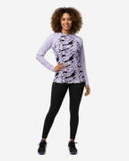 Camelia Long Sleeve Rash Guard in Purple with Black
