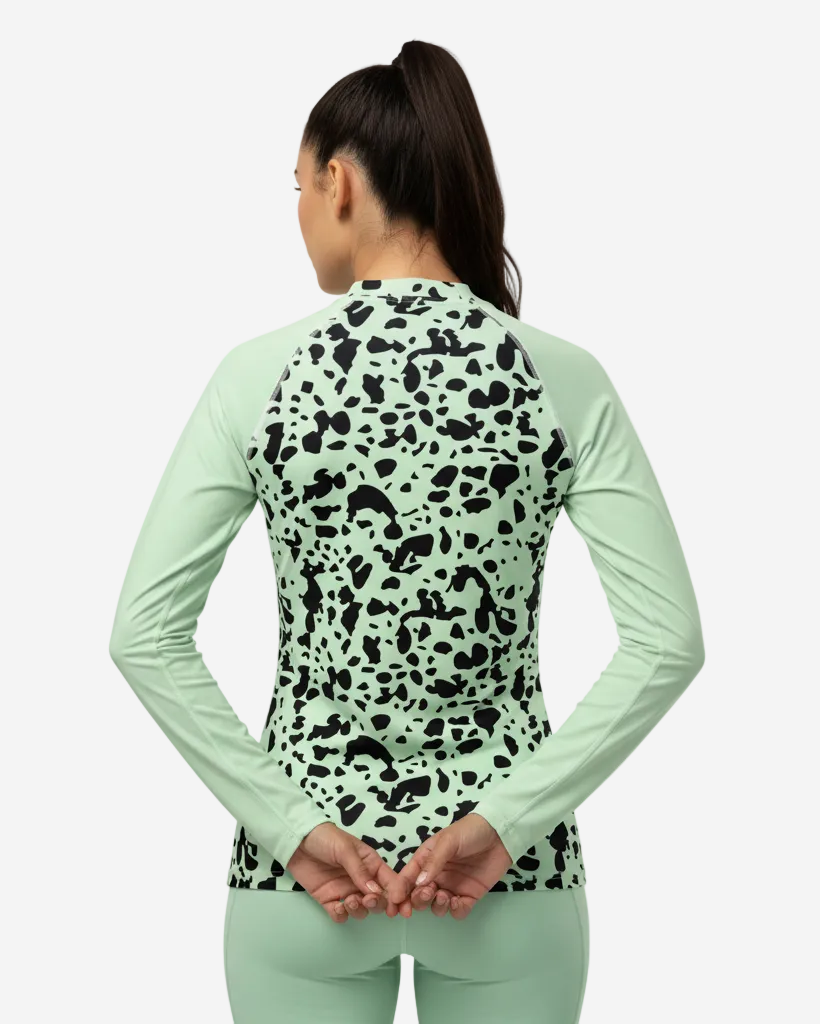 Christina Long Sleeve Rash Guard in Green and Black