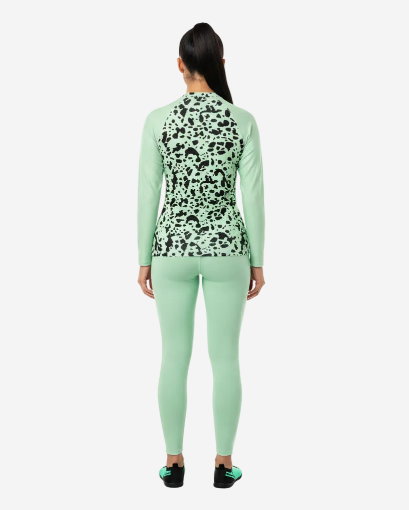 Christina Long Sleeve Rash Guard in Green and Black