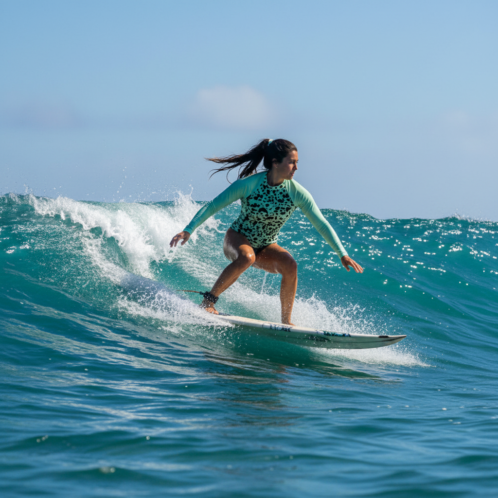 Christina Long Sleeve Rash Guard in Green and Black
