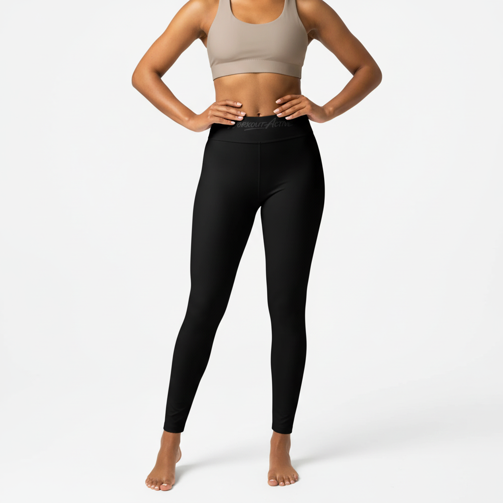 High-Waisted Performance Leggings with Pocket in Black