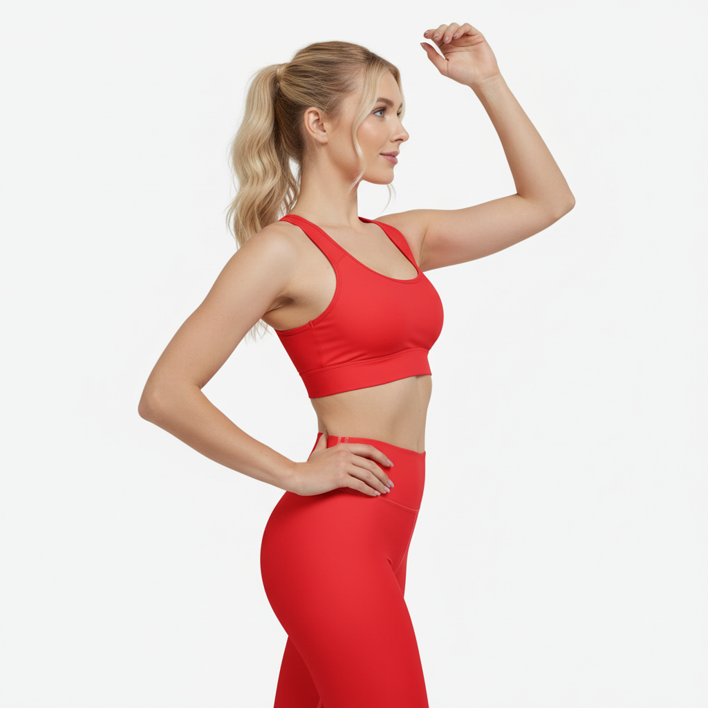 High-Waisted Performance Leggings with Pocket in Red