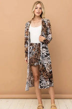 Kimono & Shorts Set with Animal Print