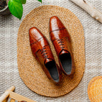 Andrea Crocodile Lace-Up | Cognac