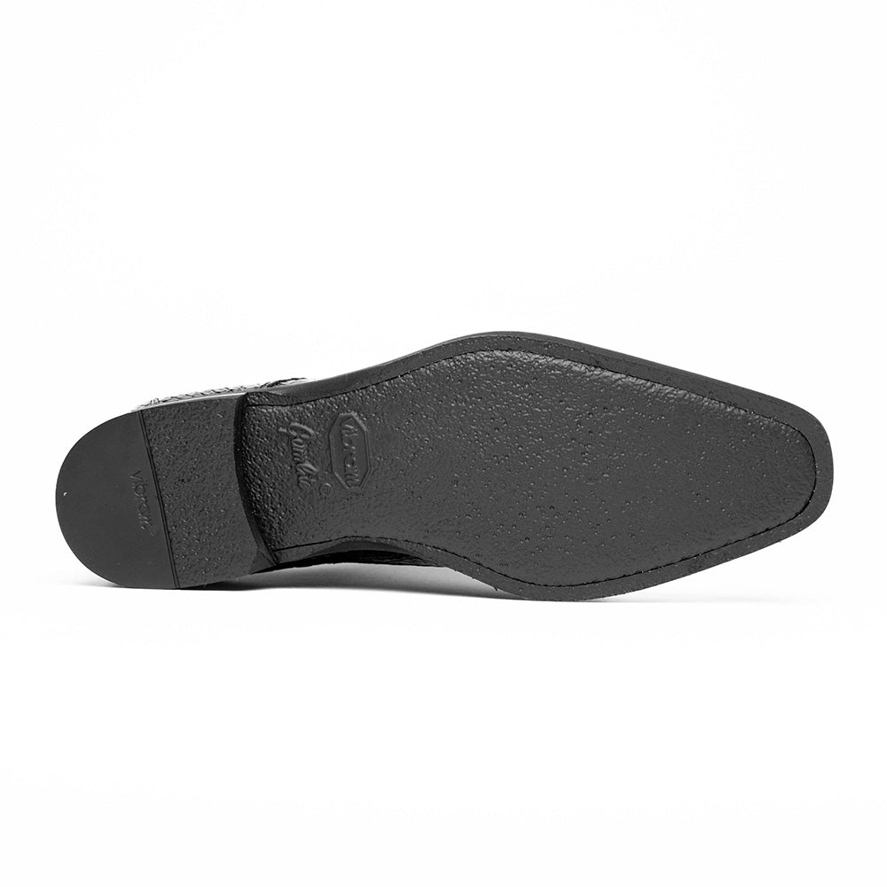 Andrea Crocodile Lace-Up | Black
