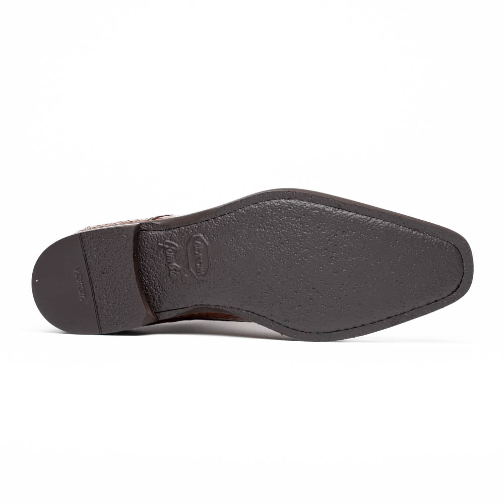 Andrea Crocodile Lace-Up | Cognac