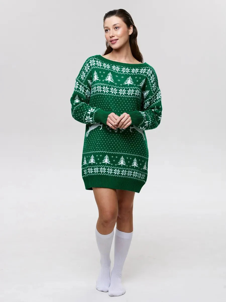 Anita Christmas Knit Long Sleeve Dress