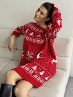 Anita Christmas Knit Long Sleeve Dress
