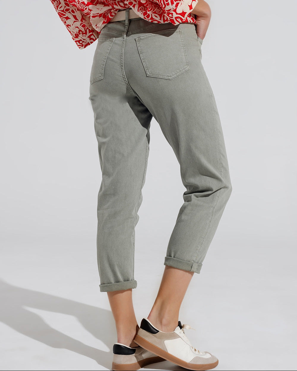 Ankle Skinny Basic Jeans in Kakhi