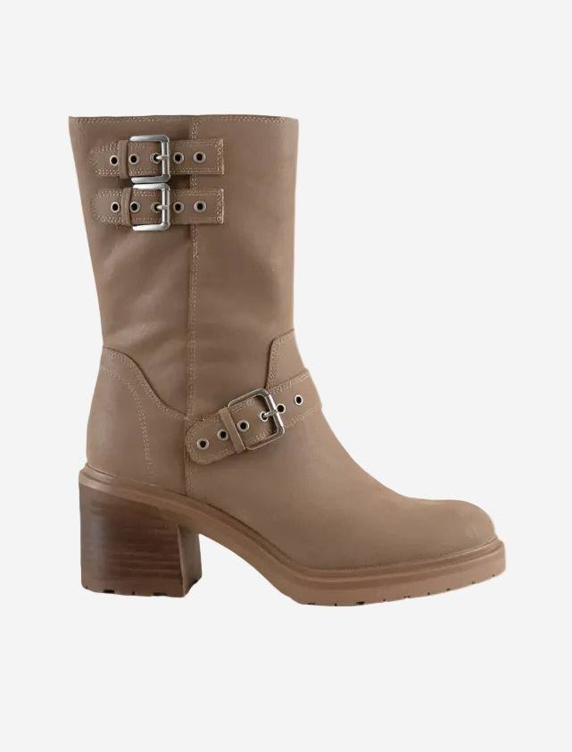 Rider Boots with Buckles | Taupe