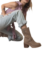 Rider Boots with Buckles | Taupe
