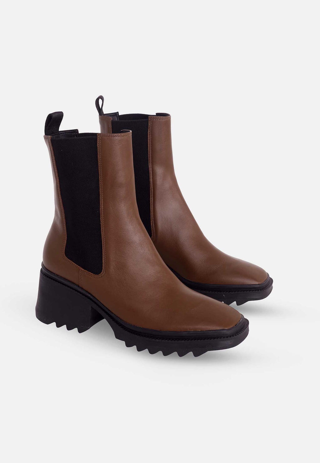 Brown Calf Leather Arachis Combat Boots | Heel 7.8 cm